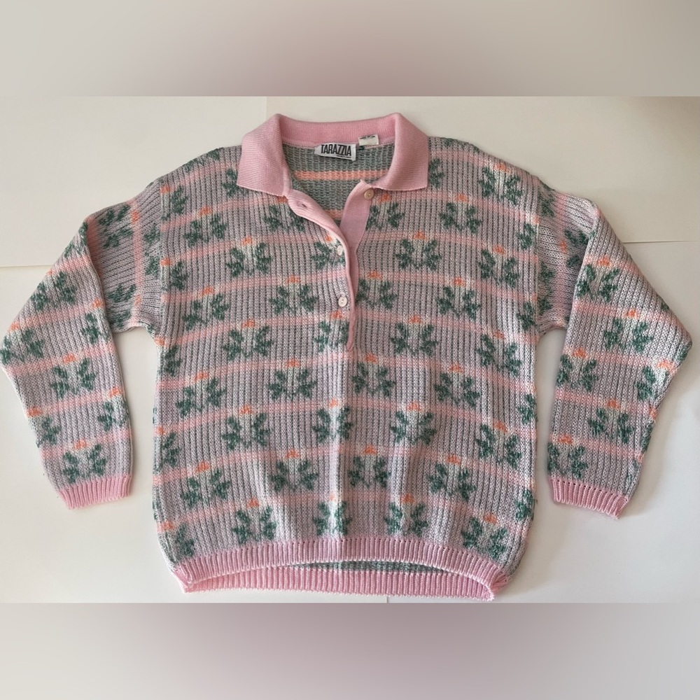 Vintage Tarazzia made in Italy pastel floral sweater